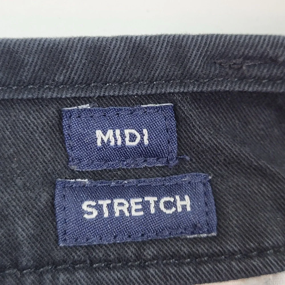 American Eagle MIDI Shorts Womens 12 Black Excellent‎ Stretch Chino Casual